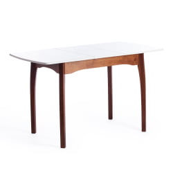 Стол CATERINA бук, мдф, 100+30x70x75, коричневый, белый