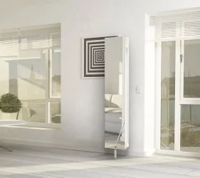 Поворотный зеркальный шкаф Зум Шелф Беленый дуб