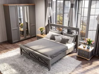 Спальный гарнитур Амели №12 Оникс серый