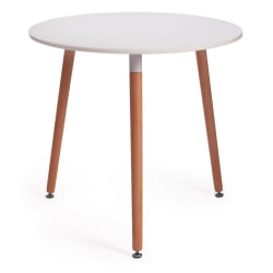 Обеденный стол MARS (mod. T1004) МДФ/дерево, 80 х 80 х 75 см , White (Белый) / Natural (натуральный)