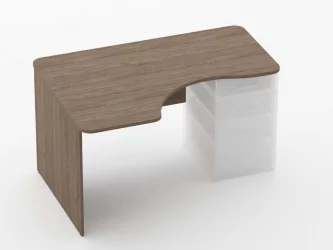 Стол угловой под встроенную тумбу Glassy 1.141.14Л Дуб Верцаска