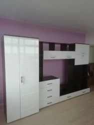 Стенка-горка в гостиную Коста Венге Белый глянец