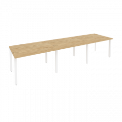 Стол переговорный (3 столешницы) ОНИКС О.МП-ПРГ-3.2 Тиквуд Светлый/Белый / ONIX O.MP-PRG-3.2