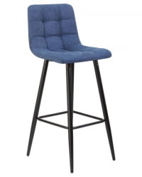 Стул барный ДОБРИН НИCОЛЕ (черные матовые ножки, синяя ткань (УФ860-14Б)) 2 шт / DOBRIN NICOLE (UF860-14B))