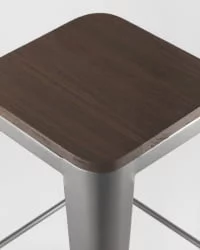 Стул барный TOLIX WOOD Серебристый