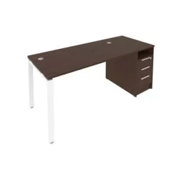 Рабочая станция с опорной тумбой Метал Сйстем Б.РС-СТП -1.3 Венге/Белый / Metal System