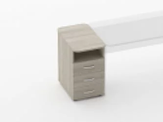 Тумба приставная на 3 ящика с нишей Glassy 3.10.12 Дуб сантана светлый