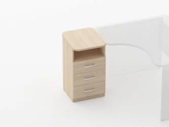 Тумба приставная на 3 ящика с нишей Глассй 3.10.13 Венге / Glassy