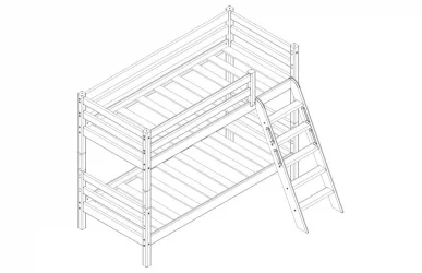 Кровать-домик Соня Вариант 12 с наклонной лестницей