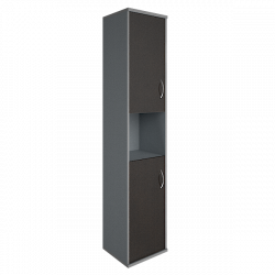 Шкаф высокий узкий левый Riva А.СУ-1.5 Л Венге/Металлик