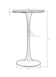 Обеденный стол МИА БАР (черная столешница, черное основание) / MIA BAR