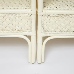 Комплект обеденный ANDREA GRAND (стол со стеклом+6 кресел+ подушки) TCH White (белый), Ткань рубчик, цвет кремовый