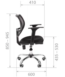 Офисное кресло для оператора CХАИРМАН 450 Хроме Нев Черный / CHAIRMAN Chrome New