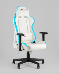 Кресло геймерское с подсветкой ТопЧаирс ГММ-080 белый на черной базе / TopChairs GMM-080