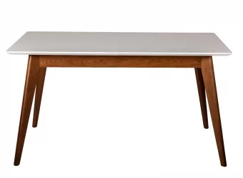 Стол раскладной Лунд 120-160 ОРЕХ-Белый