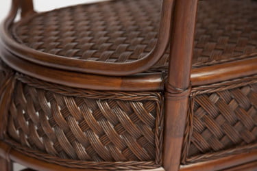 Комплект обеденный ANDREA GRAND (стол со стеклом+6 кресел+ подушки) Pecan Washed (античн. орех), Ткань рубчик, цвет кремовый