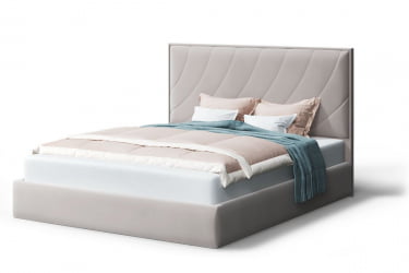 Кровать СОФИЯ 2000*1800мм (без опор), велюр НЕО 02 (бежевый), (б/основания, б/матраса) / NEO