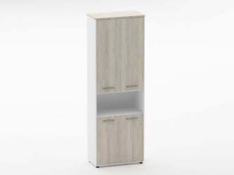 Шкаф 5 широкий закрытый, с нишей Deka 10.23.151 Дуб Сантана светлый/Белый