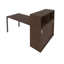 Рабочая станция с опорным шкафом-купе Метал Сйстем Б.РС-СШК-3.3 Венге/Антрацит / Metal System