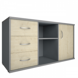 Тумба под оргтехнику сервисная Рива А.МТ-2 Клен/Металлик / Riva