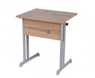 Парта одноместная прямые углы (рост 3-7) Серый/Металл Серый