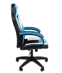 Кресло геймерское CHAIRMAN GAME 17 черный/голубой/белый