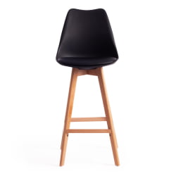 Стул барный TULIP BAR (mod. C1014H) пластик/дерево, 57 х 48 х 104 см, черный 3010/натуральный