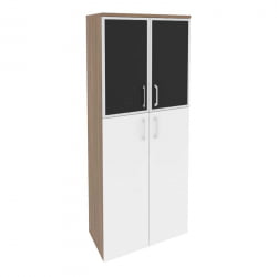 Шкаф высокий широкий ОНИКС О.СТ-1.7Р блаcк Дуб Аризона/Белый / ONIX O.ST-1.7R black