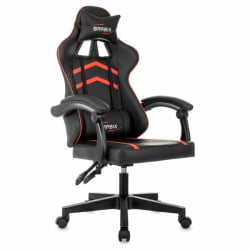 Кресло компьютерное BRABIX Shooter GM-123, 2 подушки, экокожа, черное/красное