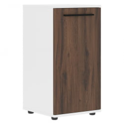 Шкаф колонка с глухой малой дверью ЕДИС ЕЛCС 42.1 Дуб Денвер темный Черный Белый / EDIS ELCS