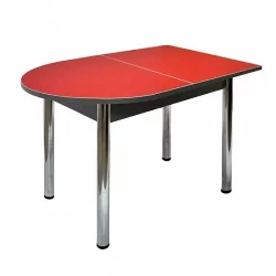 Овальный стол Пристенный ХРОМ 1 кат. 4046  ЛДСП венге