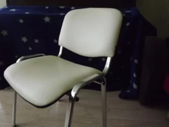 Стул для посетителей Исо CФ-001 хром кожзам Бежевый / Iso CF-001