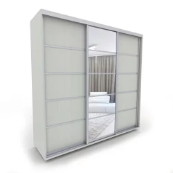 Трехстворчатый шкаф Акцент-Квадро Д 2100х600 Выбеленное дерево