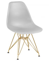 Стул обеденный ДОБРИН ДСР (ножки золотые, цвет светло-серый (ГР-01)) 4 шт / DOBRIN DSR (GR-01))