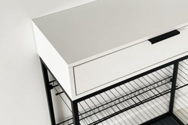 Обувница Краш LMN-13 черный муар/белое дерево