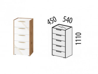 Комод Монако 903.19 Дуб Вотан / Белый шпон / Альпийский белый