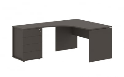 Стол эргономичный с тумбой левый ЕДИС ЕДCЕТ 1318 Л Мокко / EDIS EDCET L