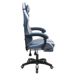 Геймерское кресло 907 KINGQUEEN, замша, цвет синий с массажем, арт 907-LB