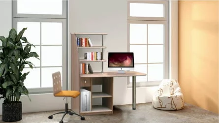 Письменный стол с надстройкой компьютерный №11 Вишня Оксфорд