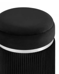 Пуф Миранда с ящиком серебро велюр Черный