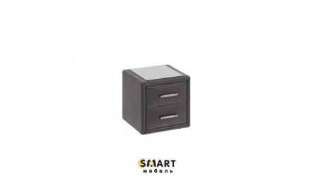 Тумба прикроватная Элис со стеклом Темная