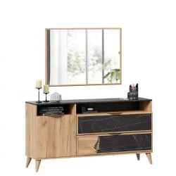 Комод 1500 Шелли ЛД 692.040.000 Дуб золотой Камень Пьетра чёрный