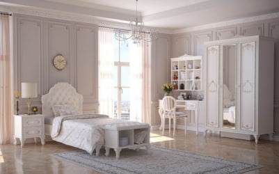 Комплект мебели для детской Луиза №2 Алебастр Шампань