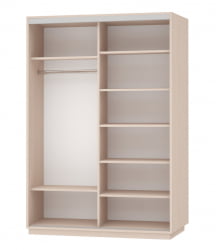 Шкаф-купе двухдверный Экспресс Дуо Комби 1600х2400h Дуб молочный