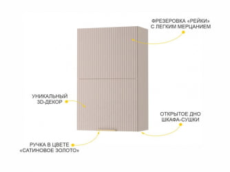 Шкаф-сушка кухонный (с системой плавного закрывания) Флоренция 107.41