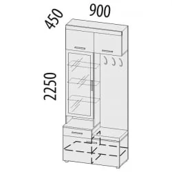 Прихожая Тиффани 47.08.1 Сосна Астрид Мелинга Игуана Бежевый