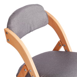 Стул FRUTTO (mod. 05) дерево, серый хлопок , 46,5 x 60 x 77 см, Grey (Cерый) А 13/ натуральный