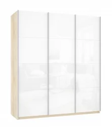 Шкаф-купе трехдверный Прайм 1800 Белое стекло/Белое стекло/Белое стекло Дуб сонома