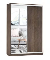 Шкаф-купе с зеркальными дверьми Экспресс Дуо Медиум 1600х2400х Венге / 1600х2400h