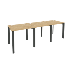 Рабочая станция на П-образном м/к ОНИКС О.МП-РС-3.0.7 Тиквуд Светлый/Антрацит / ONIX O.MP-RS-3.0.7